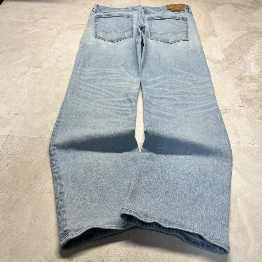 American Eagle Original Bootcut Jeans Light Wash Mens 34x32 Blue Denim Stretch